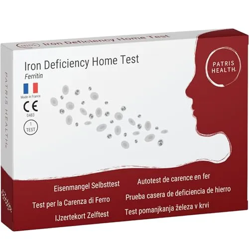 Patris Health® Eisenmangel Selbsttest – Bluttest zur Erkennung von Ferritinmangel bei Müdigkeit, Erschöpfung & Konzentrationsproblemen – Ergebnis in 10 Min