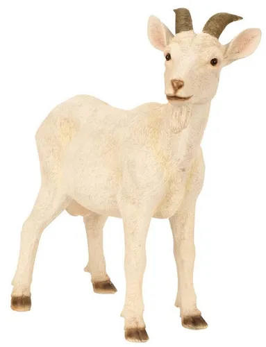 Geschenkestadl Tierfigur Ziege XL - Lebensechte Dekofigur für Garten & Hof - Dekofiguren für Garten und Hof, beeindruckende 48 cm groß, sorgt für gemütliche Atmosphäre und bringt Bauernhof-Flair in Ihr Zuhause.
