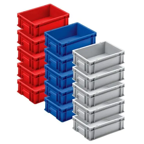 BRB 15x Euroboxen LxBxH 400x300x120 mm, 3 Farben