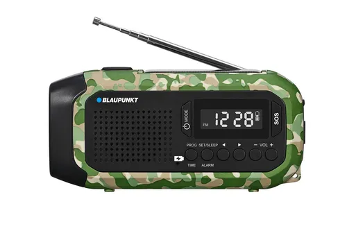 Blaupunkt ER20GC Radio Survival - Tragbares AM/FM Radio mit Kurbel-Dynamo, Powerbank-Funktion und Solar-Taschenlampe. Ideal für Outdoor-Aktivitäten und Notfälle.