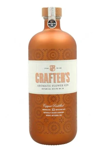 Crafter's Aromatic Flower Gin 44,3% Vol. 0,7l - Exklusiver Gin mit Farbwechsel, ideal für kreative Cocktails und Gin & Tonic. Erleben Sie ein einzigartiges Geschmackserlebnis mit 12 Botanicals und einem floralen Aroma.