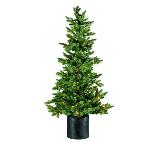 Künstlicher Weihnachtsbaum 120 cm mit Beleuchtung - Nussknacker – Bringen Sie festlichen Glanz in Ihr Zuhause mit unserem 120 cm hohen Weihnachtsbaum, ausgestattet mit 100 warmweißen LED-Leuchten und praktischer Timerfunktion für stimmungsvolle Momente.