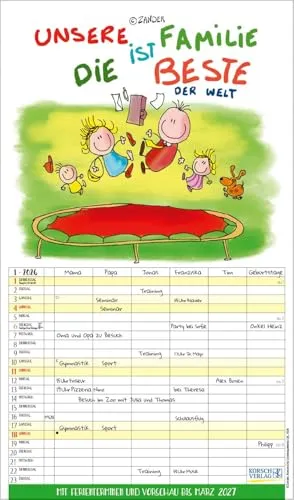 Familienkalender 2026: Unsere Familie ist die beste!