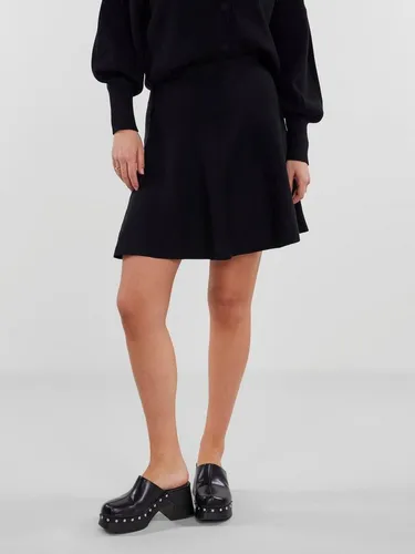 Y.A.S Damen YASFONNY HW Knit Skirt - Eleganter Strickrock in Schwarz, Größe XXL - Damenrock aus hochwertigem Viskose-Nylon-Gemisch, mit elastischem Bund für perfekten Sitz. Umweltfreundlich hergestellt mit LENZING ECOVERO Fasern.