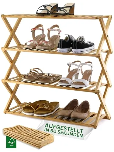 Felino Schuhregal aus Bambus in braun von Felino