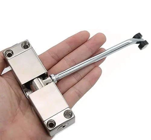 zeng Automatischer Türschließer aus Edelstahl, Einstellbarer Federschließer für Innentüren, Zimmertüren, Schließkraft 40 KG, Silber - Inkl. Montageplatte und Schrauben