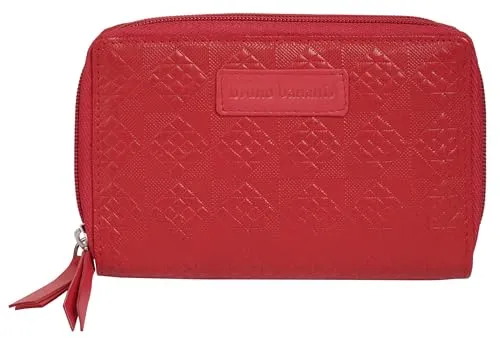 bruno banani Geldbörse im Querformat aus Echt Leder für Damen - Damen-Geldbörse aus 100% Rindleder mit RFID-Schutz, 2 Reißverschlussfächern und viel Stauraum – stilvoll und sicher für den Alltag.