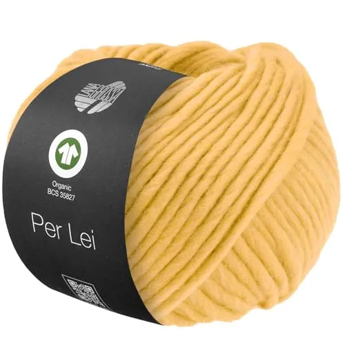 LANA GROSSA Per Lei GOTS | Klassisches Merino-Dochtgarn, GOTS zertifiziert | Handstrickgarn aus 100% Schurwolle | 50g Wolle zum Stricken & Häkeln | 60m Garn FB 39