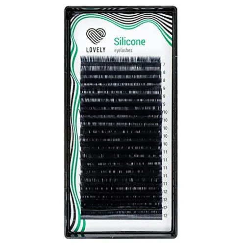 LOVELY Silicone Einzelwimpern für Wimpernverlängerung - Schwarz | Wimpern Extensions mit C, D L, M Biegung | Einzelne Wimpernverlängerungmit 16 Reihen, C - Biegung, Stärke: 0,10mm, Länge: 11mm