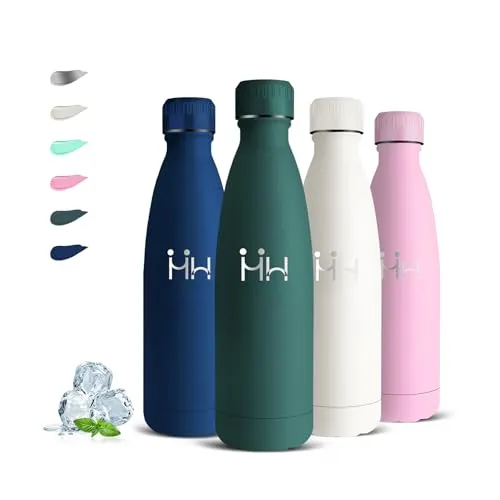 Grsta Trinkflasche 0.5L, Trinkflasche Edelstahl, Isolierflasche Sport, BPA-Freie, Isolierflasche Doppelwandig, Kann mit dir Tragen, Wasserflasche Metall Auslaufsicher, für Büros, Reisen