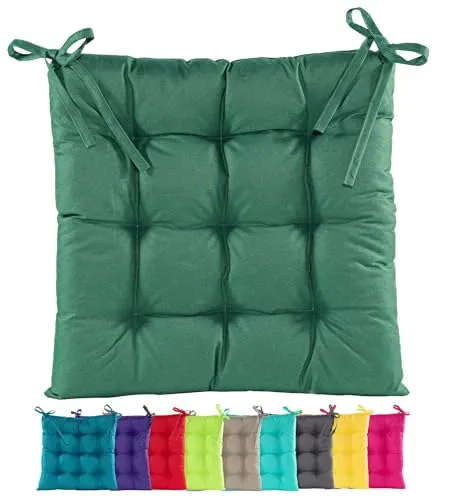 JACK Outdoor Stuhlkissen 38x38cm Lounge Kissen Auflage Wasserfest Sitzkissen Garten Lotus Effekt, Farbe:Dunkelgrün