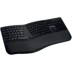 Kensington Pro Fit Ergo Kabellose Tastatur - Ergonomisches Design mit QWERTZ-Belegung, Duale 2,4 GHz- und Bluetooth 4.2-Technologie für komfortables Arbeiten ohne RSI-Risiko