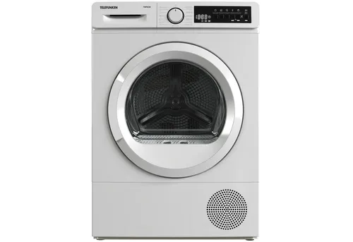 Telefunken Wärmepumpentrockner TWP8CW, 8kg mit Knitterschutz - Trockner mit 15 Programmen, energieeffizienter Betrieb und niedrigem Geräuschpegel von 64 dB für ruhige Haushalte. Ideal für Familien mit Kindersicherung.