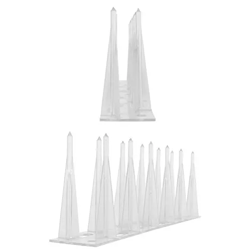 PestSystems Taubenspikes 5 Meter - 2-reihige Vogelabwehr aus Kunststoff - Effektive Vogelabwehr mit 2-reihigen Taubenspikes aus UV-beständigem Polycarbonat. Einfache Montage ohne Bohren, ideal für schmale Bereiche. Schützt Ihre Fassade vor Schäden durch Taubenkot.
