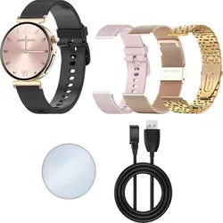 Knauermann PRO 3 Mini (2024) Gold - Gesundheitsuhr mit EKG und Telefoniefunktion - Smartwatch mit hochmodernen Gesundheitsfunktionen wie EKG-Analyse und Notruffunktion. Das AMOLED-Display sorgt für optimale Sichtbarkeit, ideal für Senioren und Technikneulinge.