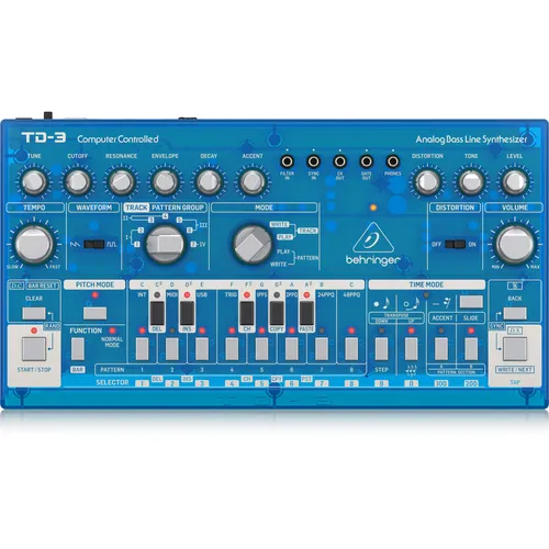 Behringer TD-3 BB Analoger Synthesizer - Behringer TD-3 BB: Der legendäre Bass-Synthesizer mit innovativem Distortion-Effekt, 16-Schritt-Sequenzer und inspirierender Randomize-Funktion. Ideal für kreative Musikproduktionen!
