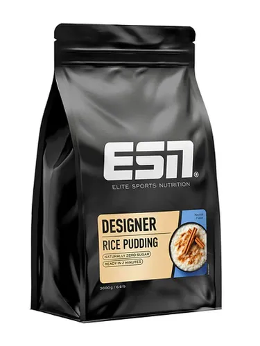 ESN Instant Rice Pudding, 3000 g - Zuckerfrei & fettarm, ideal für Sportler - Kohlenhydrat-Präparate, perfekter Energielieferant für Muskelaufbau, schnell löslich und ohne unerwünschte Zusätze, made in Germany.