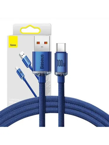 Baseus Crystal Shine cable USB to USB-C 5A100W1.2m (blue) CAJY000403