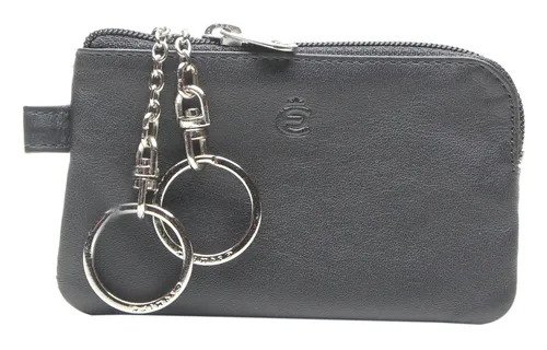 Esquire Logo Key Case with Zip - Schlüsselmäppchen in Schwarz - Geldbörsen & Etuis - Hochwertiges Schlüsselmäppchen aus 100% Leder, ideal für stilvolle Aufbewahrung und Schutz Ihrer Schlüssel.