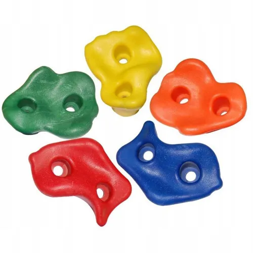 TRIBECCO Klettergriffe 5er-Set mit Befestigung – für Indoor & Outdoor Kletterwände (Mix)