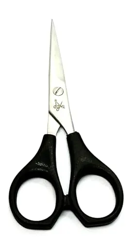 JOYA Friseurschere, 12,7 cm, leicht und ergonomisch, professionelle Schere mit schwarzen Kunststoffringen – ideal für Studenten und Friseure, Anfänger und Akademien