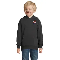 Blondie & Brownie Hoodie Mario Fligh Patch K Hoodie Kinder Hoodie Gaming Patch Freizeitlook (Einzelartikel) Mario Fligh Patch k Hoodie Kinder Retro schwarz 130/140