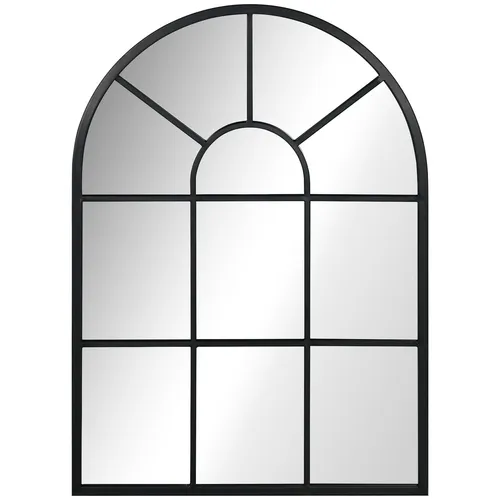 furnicato Wandspiegel mit Fenster-Design 70x50 cm - Eleganter Flurspiegel mit Bogenrahmen aus Metall, der jeden Raum heller und größer wirken lässt. Ideal für Wohnzimmer, Schlafzimmer oder als stilvolles Geschenk!