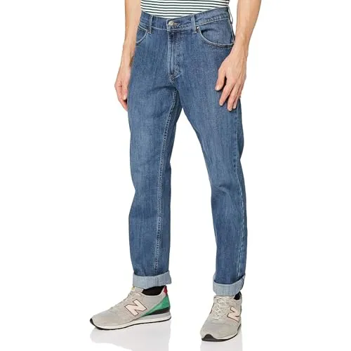 Wrangler Herren Red Kabel Regular Jeans, Mid Stone, 42W/30L - Bequeme Regular-Fit Jeans für Herren, die unterhalb der Taille sitzt. Ideal für jeden Anlass mit authentischem Design und klassischer Eleganz.