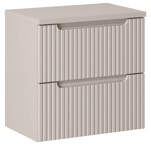 Lomadox Badezimmer Waschtischunterschrank 60cm, Kaschmir - Unterschrank fürs Bad mit 2 Softclose-Schubladen, ideal für kleine Badezimmer dank reduzierter Tiefe und hochwertiger Verarbeitung.