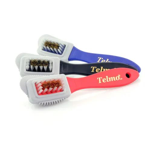 Wildlederbürste Nubukbürste Raulederbürste m. abrasiven R-Gummi & Messingeinsatz