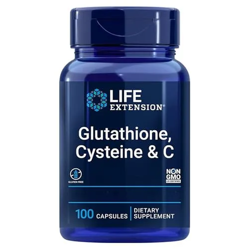 Life Extension Glutathione Cysteine & C, hochdosiert, 100 vegane Kapseln, Laborgeprüft, Glutenfrei, Vegetarisch, Sojafrei, Ohne Gentechnik