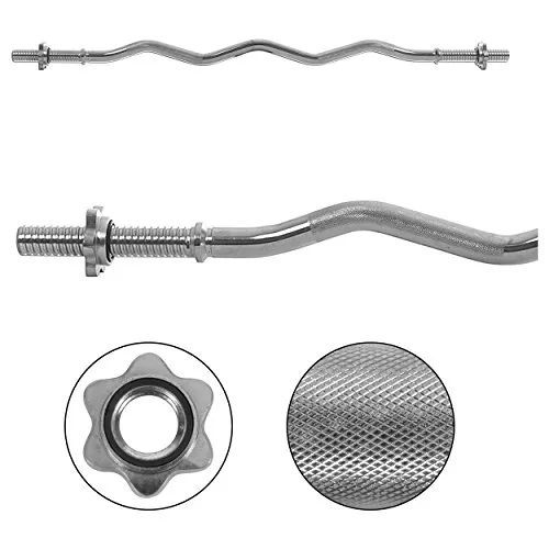 Curlstange mit Sternverschluss 3x120 cm - Bizepsstange für effektives Training - Hantelstangen für Fitness, ideal für gezieltes Bizepstraining mit sicherem Sternverschluss und optimaler Griffform.