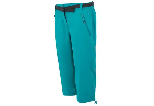 Regatta 3/4 Capri Hose Damen in Türkis, Größe 36 - Leichte 3/4 Wanderhose für Damen aus hochfunktionalem Stretchmaterial. Ideal für Outdoor-Aktivitäten, wasserabweisend, schnelltrocknend und mit praktischen Reißverschlusstaschen.