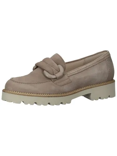 Gabor Mokassin Slipper 25.243.12 Damen Beige 40 EU - Slipper & Loafer – Modischer Gabor Slipper aus hochwertigem Veloursleder mit Best-Fitting für höchsten Tragekomfort und eine bequeme, breite Auftrittsfläche.
