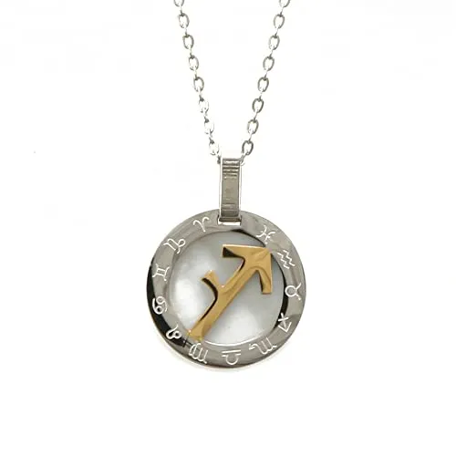 Bungsa Schütze - Sternzeichen Kette Halskette mit Amulett-Anhänger Tierkreiszeichen aus Edelstahl Unisex