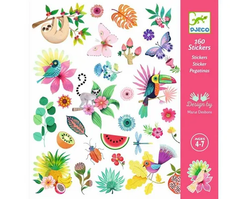 DJECO Sticker 160 DJECO Sticker für Kinder ab 4 Jahren mit tollen Motiven
