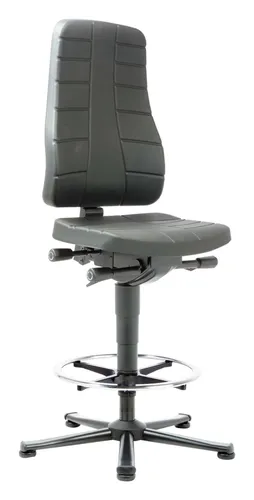 Bimos Arbeitsstuhl All-In-One 3 m.PU - sw 9641-2000 - Ergonomischer Bürostuhl mit flexibler Sitzhöhe und strapazierfähigem PU-Material, ideal für komfortables Arbeiten im Büro.