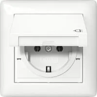 Gira 415703 SCHUKO-Steckdose mit Klappdeckel - Lichtschalter, IP44 Schutzart für den Außenbereich, UV-beständig und ideal für den Einsatz in feuchten Umgebungen.