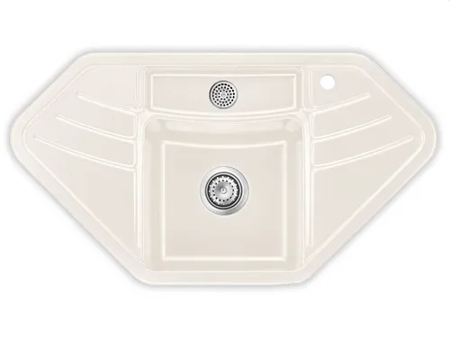 Systemceram Vega Eckspüle in Magnolie von systemceram