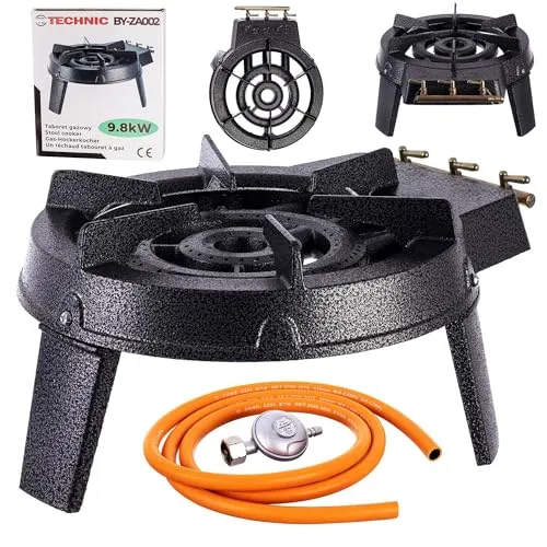 Gas-Hockerkocher 9,8kW mit Gusseisenstruktur