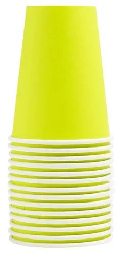 Pronappe 89113I Pappbecher 20 cl - Kiwigrün - Thermobehälter: 15 stabile, wasserdichte Pappbecher aus recycelbarem Karton, ideal für kalte und heiße Getränke. Perfekt für jede Feier, umweltfreundlich und in trendigem Kiwigrün.