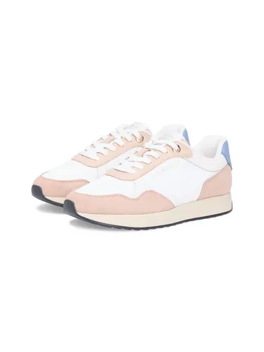 Tommy Hilfiger MIX MATERIAL RUNNER Plateausneaker, Freizeitschuh, Halbschuh, Schnürschuh mit modischem Kontrastbesatz