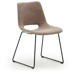 2er-Set Kave Home Stuhl Ziggy Stoff Braun