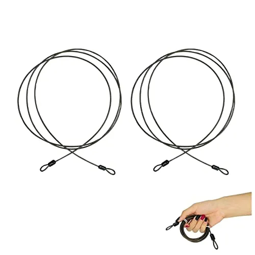 Stücke Diebstahlsicherung Sicherheitskabel 2m Sicherheitskabel Geflochtene Schlaufenkabel Sport Sicherheitsschlaufe stahlseil mit schlaufe Fahrräder Koffer Hoftüren Gartenmöbel Terrassenmöbel (B) 2