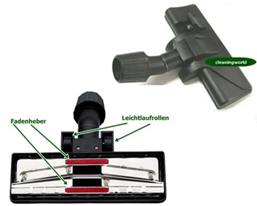 Teppichbürste umschaltbar Hartböden, 2 Gleitrollen für Dirt Devil Staubsauger