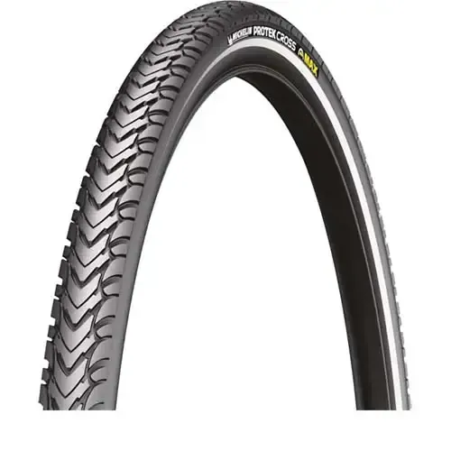 Michelin Protek Cross Max 28x1,75 Zoll Reifen - Fahrradreifen in Schwarz/Reflex, ideal für sicheres Fahren auf verschiedenen Untergründen dank optimaler Pannenschutzeigenschaften.