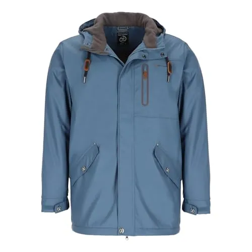 Dry Fashion Herren Regenjacke Bergen - Herrenjacke Regenmantel Männer Jacke Gefüttert Winddicht Wasserdicht in Kopenblau Größe M