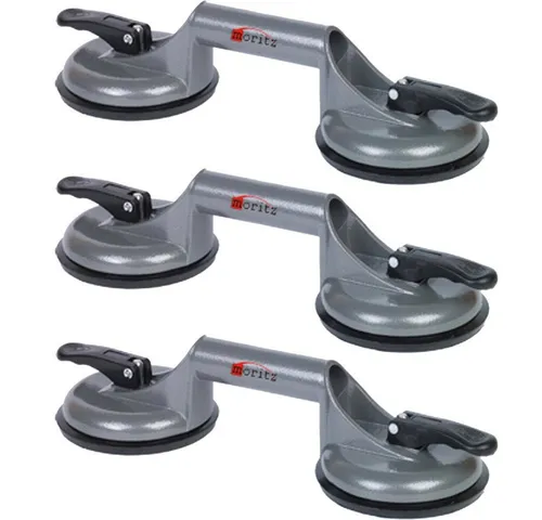 Moritz Saugheber mit 2 Saugnäpfen grau, max. 100 kg Traglast, 2-tlg.], Set, Glasheber Glassauger Plattenheber Saughalter Vakuumheber Gummisauger