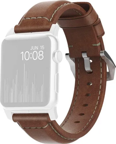 Nomad Smartwatch-Armband Strap Trad. Lthr. Brown Connect. 42/44/45/49mm - Elegantes Lederarmband für Apple Watch, individuell einstellbar von 15 bis 21 cm, ideal für stilbewusste Träger.
