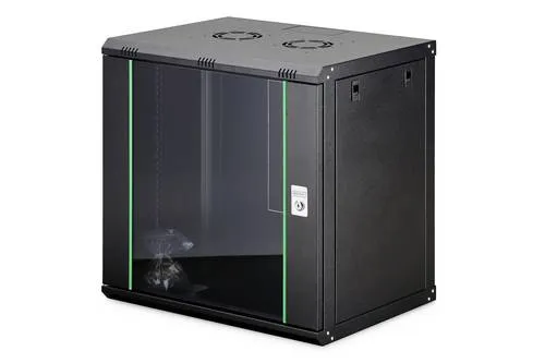 DIGITUS 19 Zoll Netzwerkschrank 12HE - Wandmontage, 60kg Traglast, Sicherheitsglastür und optimale Zugänglichkeit für Ihre IT-Infrastruktur